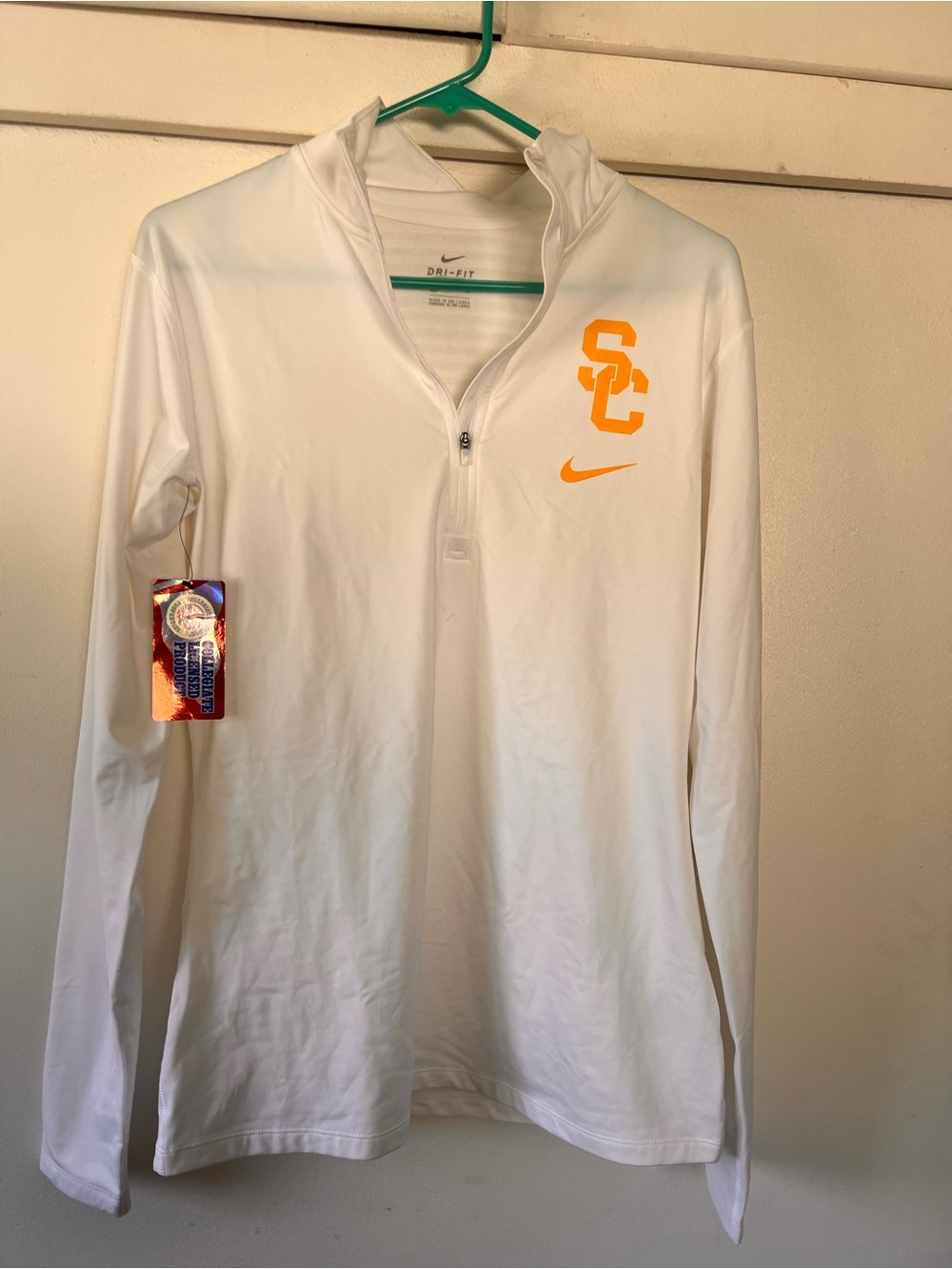 Nike White Dri-FIT Short-Sleeve Athletic Tee with Gray Logo